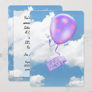 Party Balloon in sky Invitation