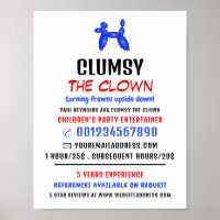 Party Balloon Kids Entertainer, Clown Advertising