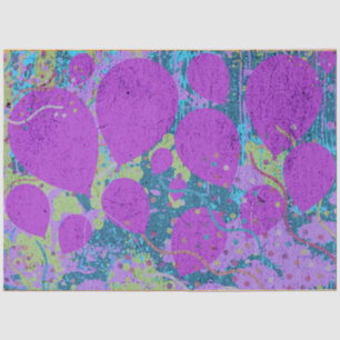 Party Balloons Artwork Purple Blue Green Tissue Paper