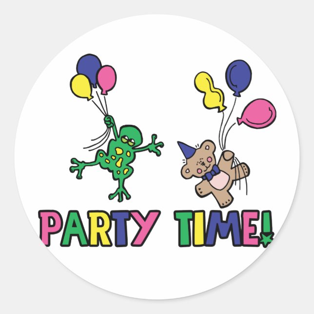 Party Balloons Classic Round Sticker (Front)