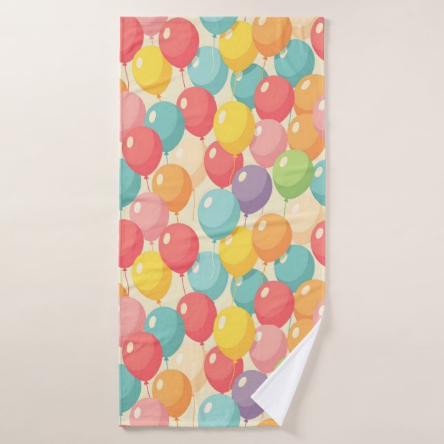 Party balloons in different colors bath towel (Bath Towel)