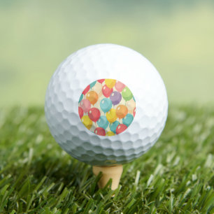 Party balloons in different colors golf balls
