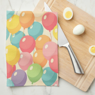 Party balloons in different colors kitchen towel