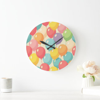 Party balloons in different colors large clock