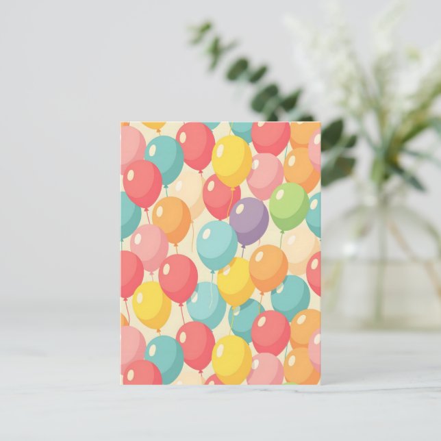 Party balloons in different colors postcard (Standing Front)