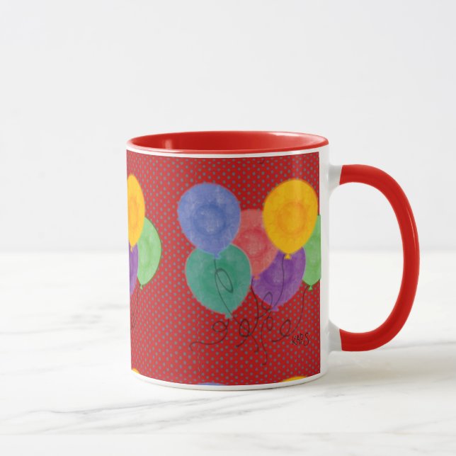 Party Balloons in Red Mug (Right)