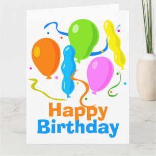 Party Balloons Large Birthday Greeting Card