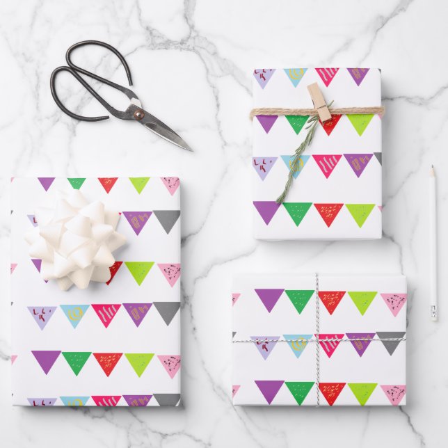 Party banner decor wrapping paper sheet (Front)