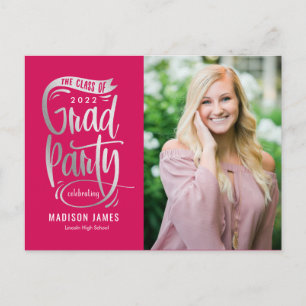Party Banner Graduation Announcement Invitation Po Postcard