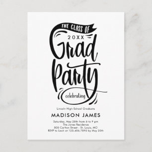Party Banner Graduation Party Invitation Postcard