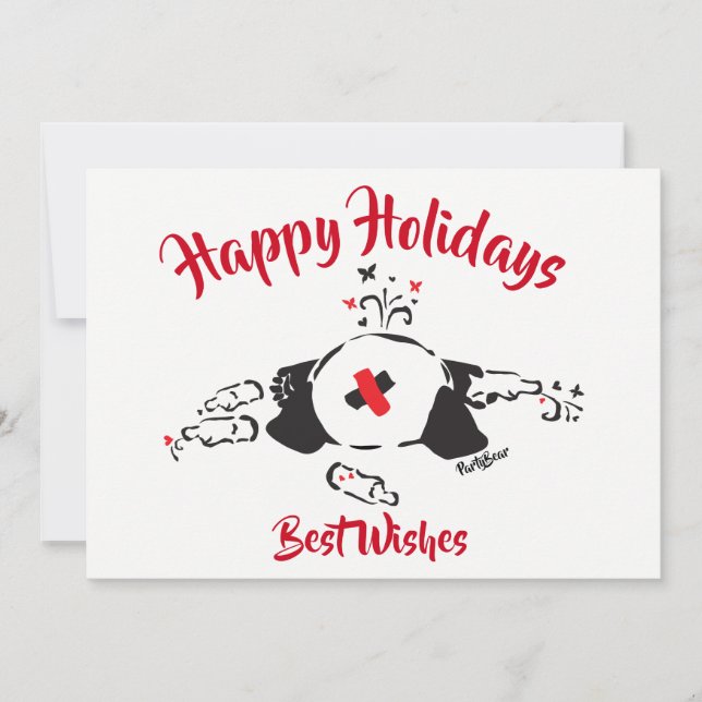 Party Bear Holiday Greetings Invitation (Front)