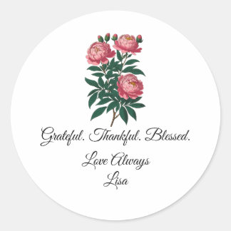 Party Birthday Shower Thank You Elegant Classic Round Sticker