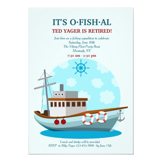 Party Boat Fishing Invitation
