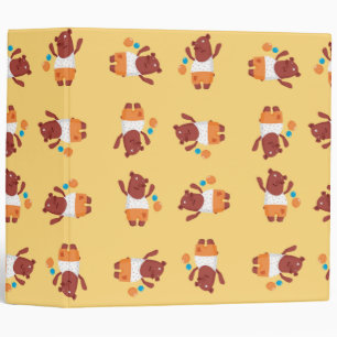 Party brown bear on orange binder
