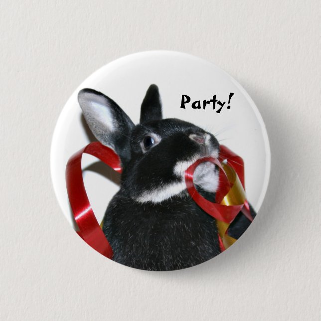 Party Bunny 2 Inch Round Button (Front)