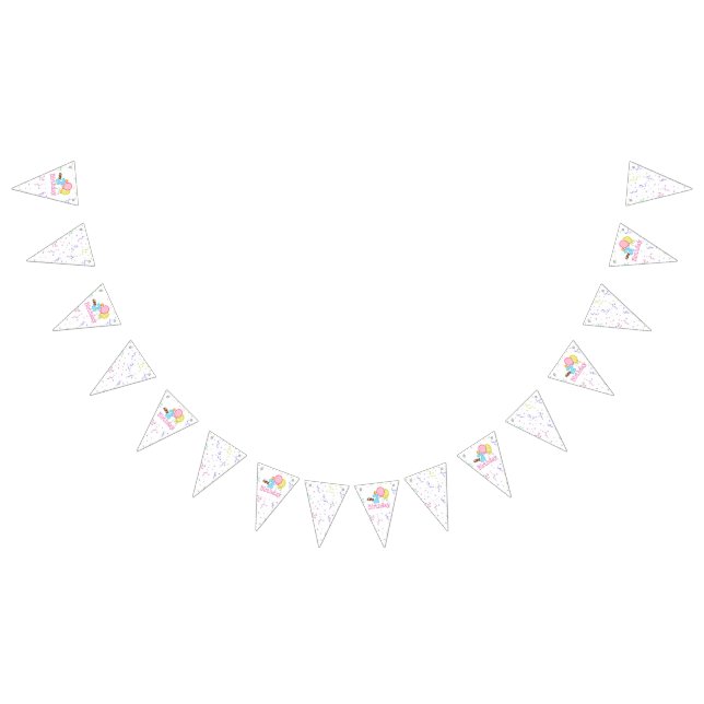 Party Bunting Banner/2nd Birthday with balloons Bunting Flags (All)