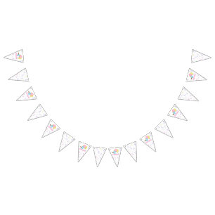 Party Bunting Banner/2nd Birthday with balloons Flags