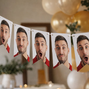 Party Bunting Banner Custom Photo Selfie Garland