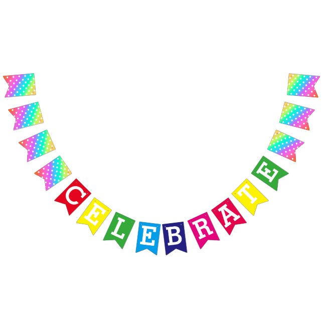 Party Bunting Banner/Rainbow and Polka Dots Bunting Flags (All)