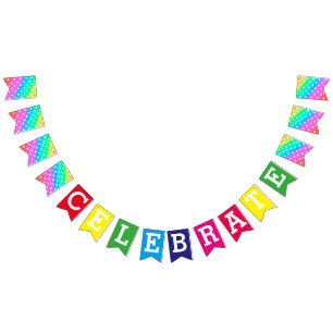 Party Bunting Banner/Rainbow and Polka Dots Flags