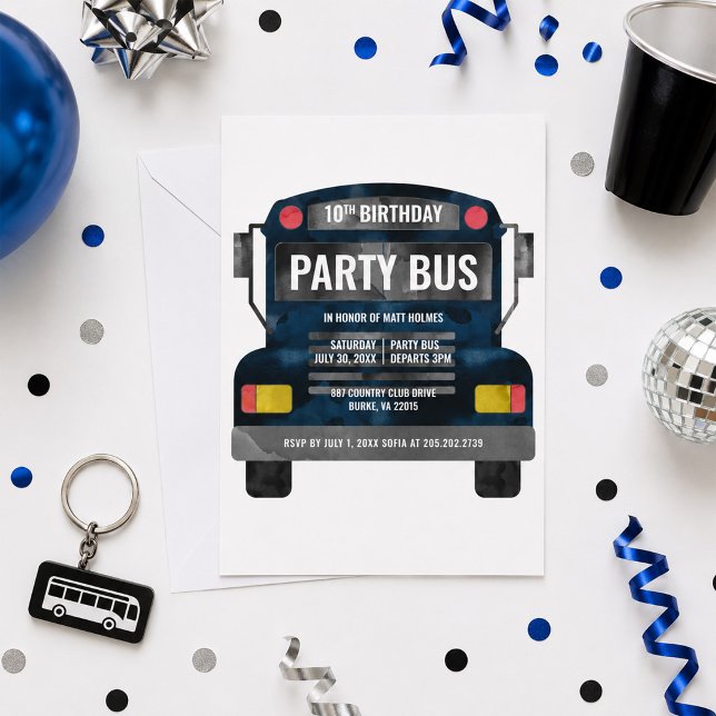 Party Bus Birthday Invitation (Creator Uploaded)