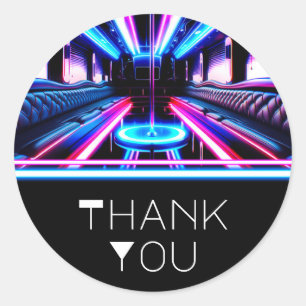 Party Bus Glow Lights Dance Floor Birthday Party Classic Round Sticker