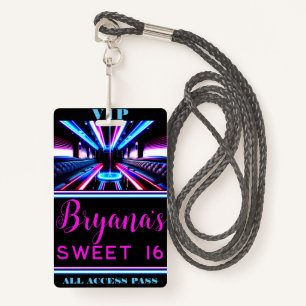 Party Bus Glow Lights Dance Floor VIP Pass Badge