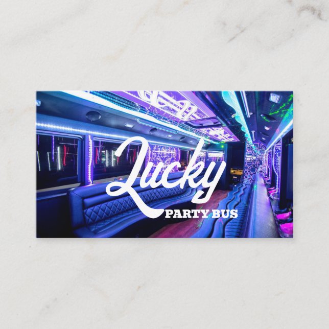 Party Bus, Party Limo, Car Service  Business Card (Front)