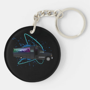 Party Bus Time Colourful Nightlife Vibes Fun Trend Keychain