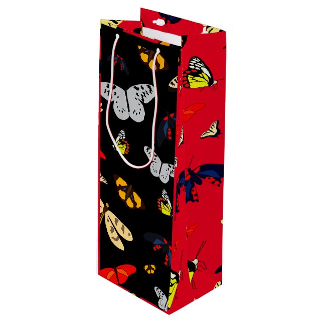 Party Butterfly  Wine Gift Bag (Front Angled)