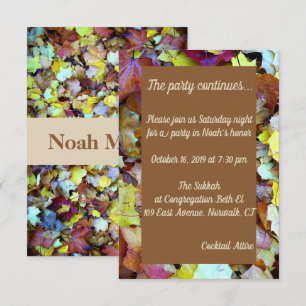 Party Card for Fall Leaves Mitzvah
