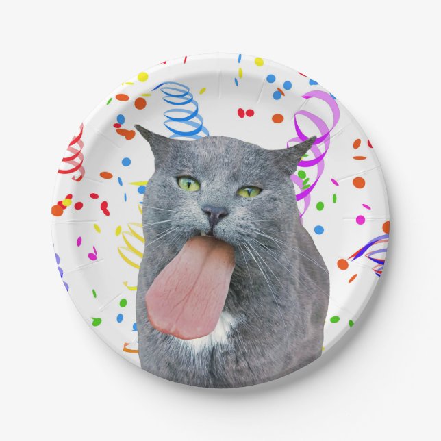 Party Cat Got Your Tongue? Paper Plate (Front)