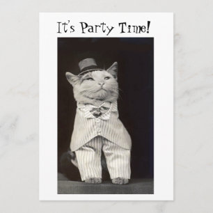 Party Cat Invitation Card