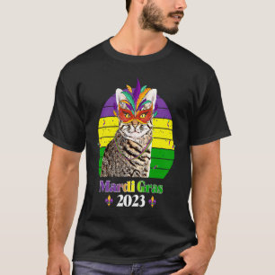Party Cat Mask Beads Mardi Gras 2023 1 T-Shirt