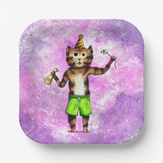 Party Cat Paper Plates