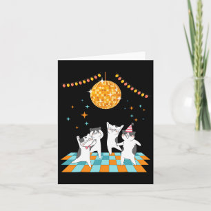 Party Cats Dancing Under Disco Ball  Card