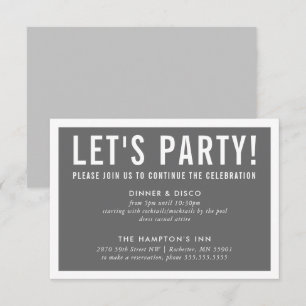 PARTY CELEBRATION CARD modern block minimal grey