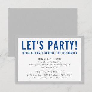 PARTY CELEBRATION INFO modern bold boy grey blue Invitation