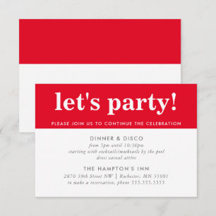 PARTY CELEBRATION INFO modern bold boy red Invitation
