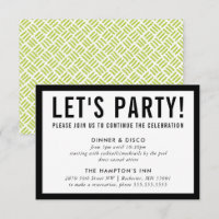 PARTY CELEBRATION INFO simple modern black lime
