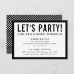 PARTY CELEBRATION INFO simple modern bold black Invitation<br><div class="desc">by kat massard >>> www.simplysweetPAPERIE.com <<< A simple design for your PARTY CARDS - to match your main invitations. Love the design, but would like to see some changes - another colour scheme, product, add a photo or adapted for a different occasion - no worries simply contact me, KAT@SIMPLYSWEETPAPERIE.COM I...</div>