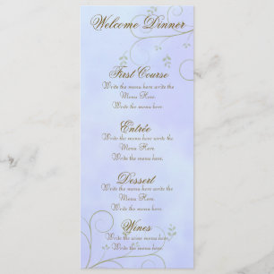 Party Celebration Menu   Elegant Light Blue Set