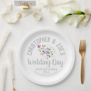 Party Celebration of a Wedding Paper Plate