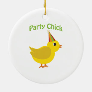 Party chick ceramic ornament