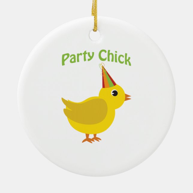 Party chick ceramic ornament (Back)