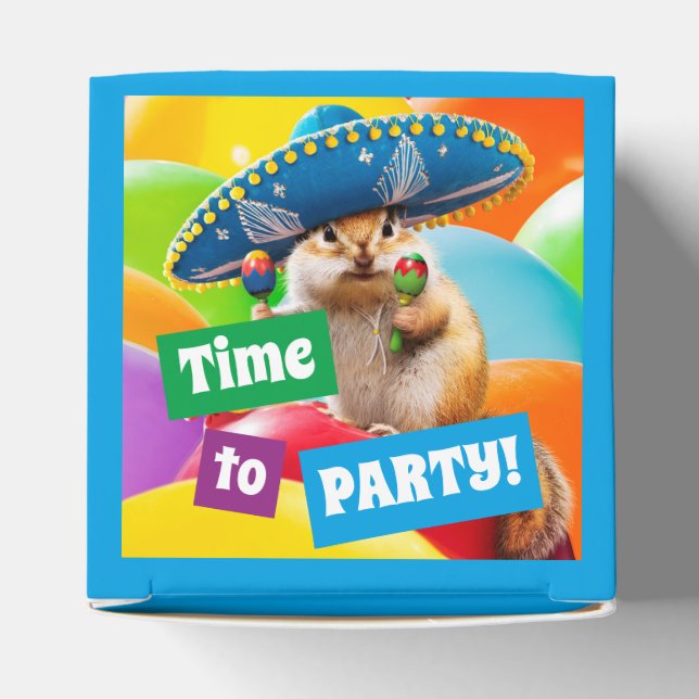 Party Chipmunk In Sombrero Favor Box (Top)