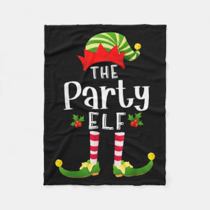Party Christmas Elf Matching Pajama X-mas Party Fleece Blanket
