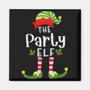 Party Christmas Elf Matching Pajama X-mas Party  Magnet
