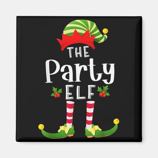 Party Christmas Elf Matching Pajama X-mas Party  Magnet (Front)
