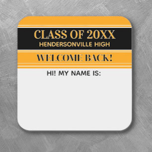 Party! Class Reunion Welcome back Name tag sticker
